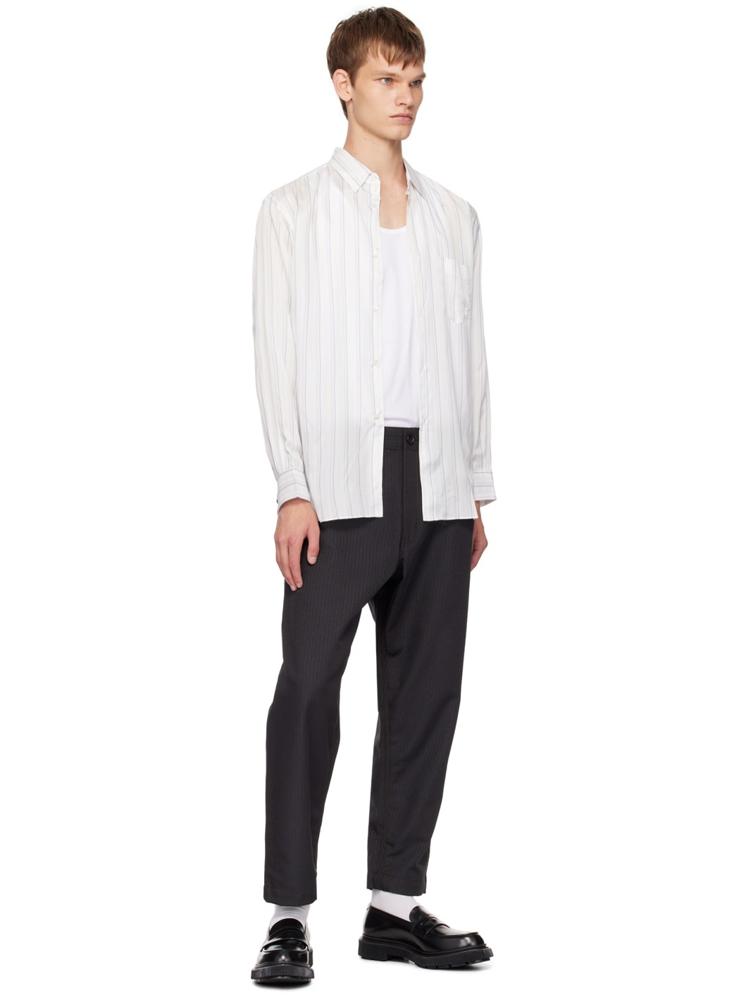 White Striped Shirt - 4