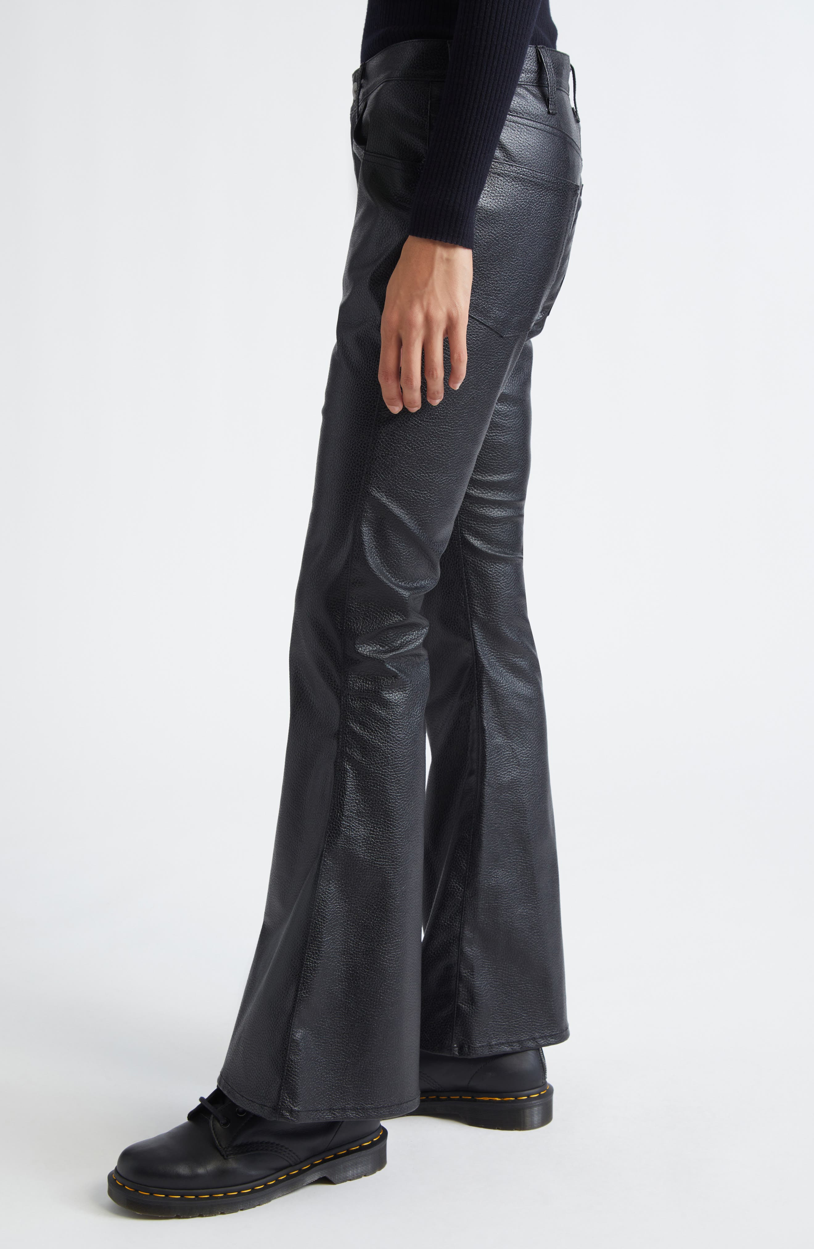 Junya Watanabe Faux Leather Flare Pants in Black at Nordstrom - 3