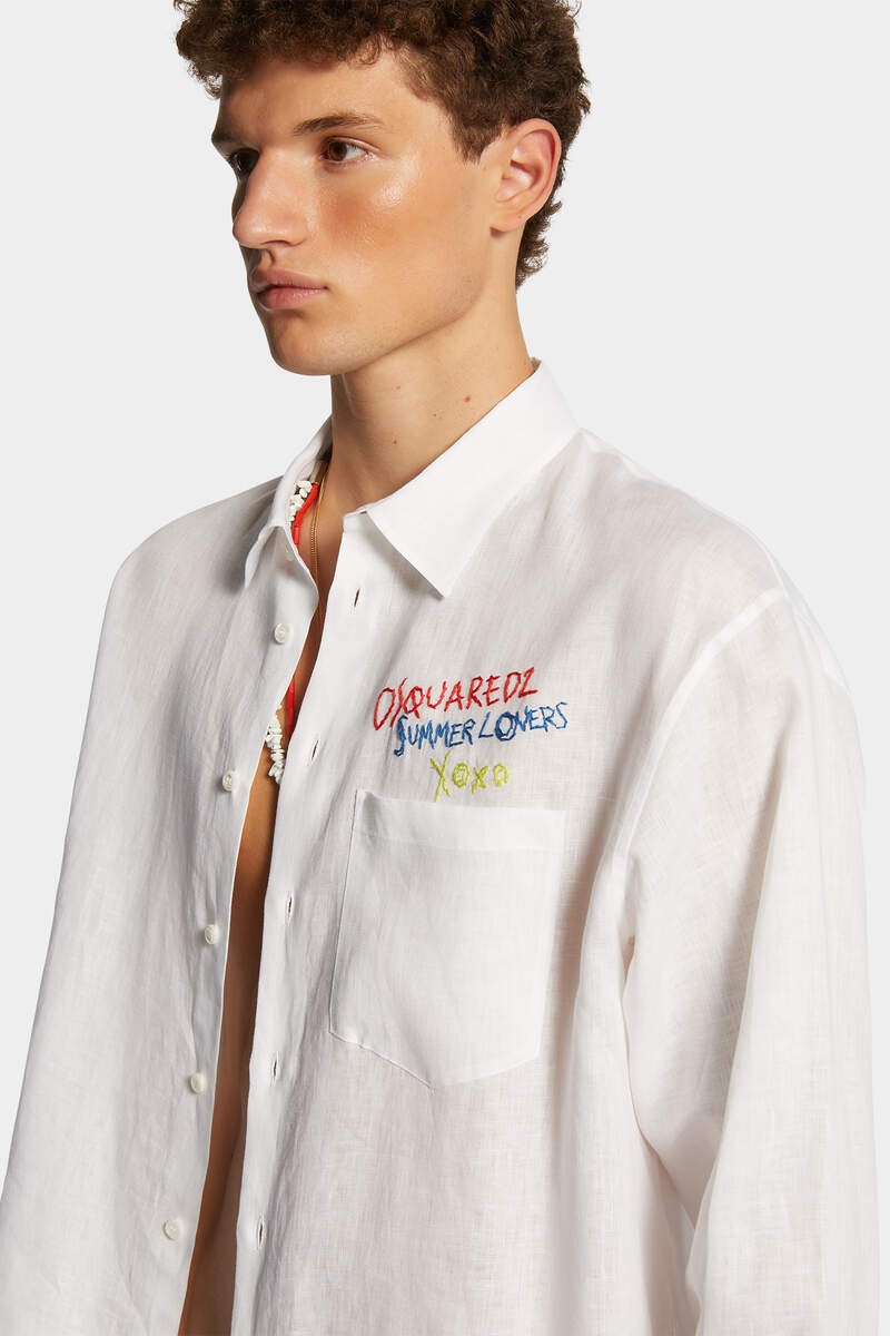 SUMMER LOVERS OVERSIZED LINEN SHIRT - 5
