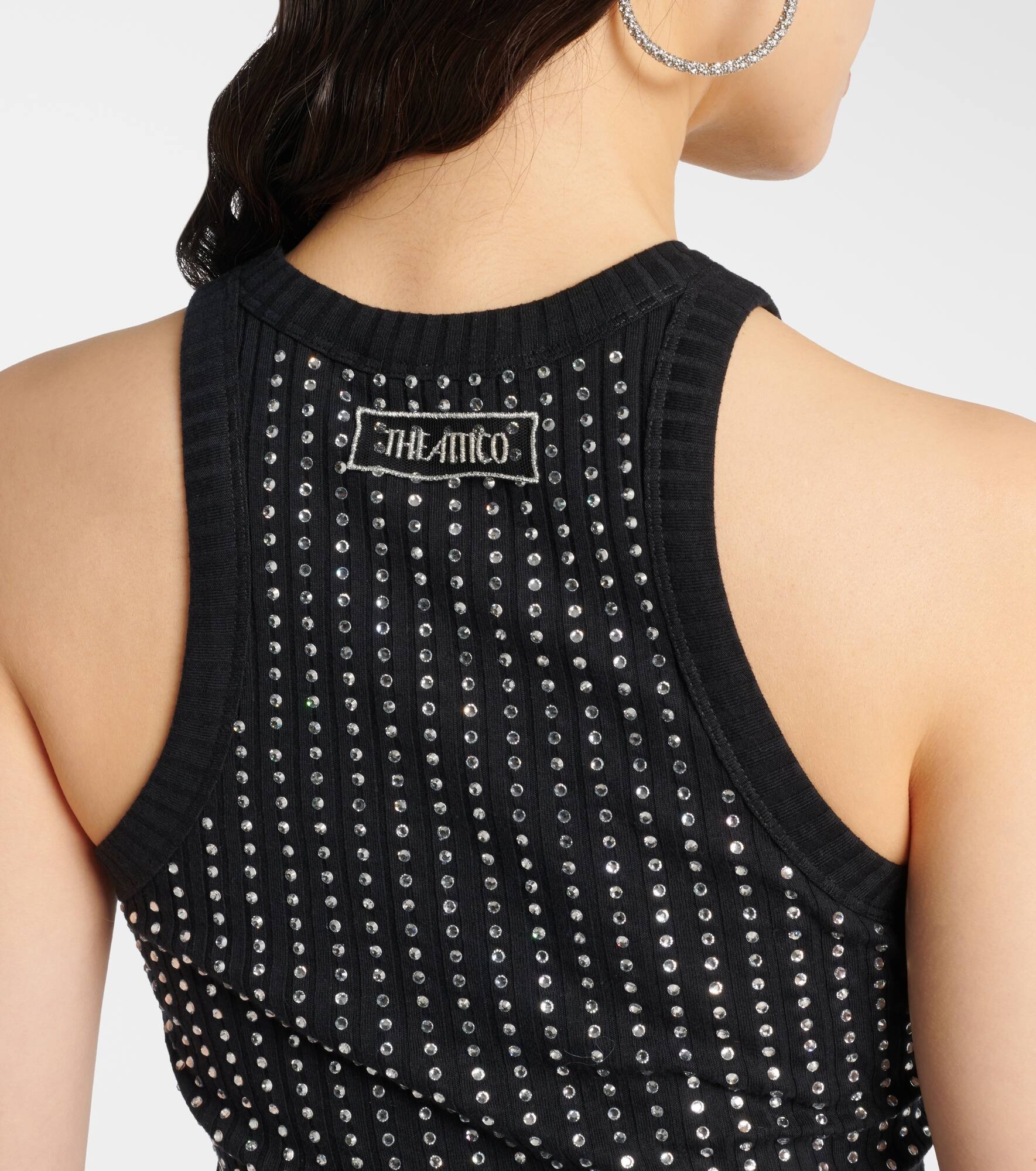 Crystal-embellished ribbed-knit tank top - 5