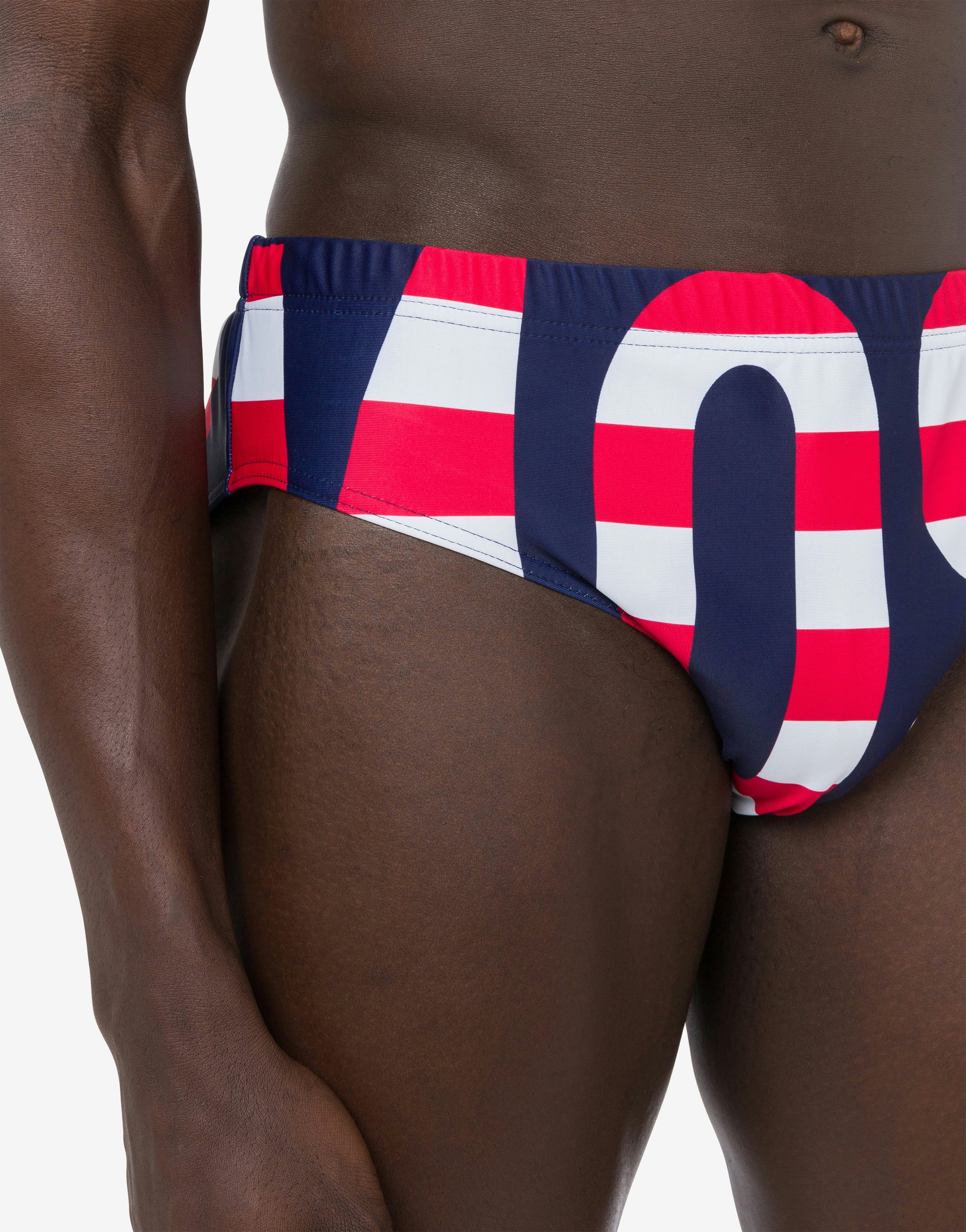 SWIM SLIP STRIPED LETTERING LOGO - 4