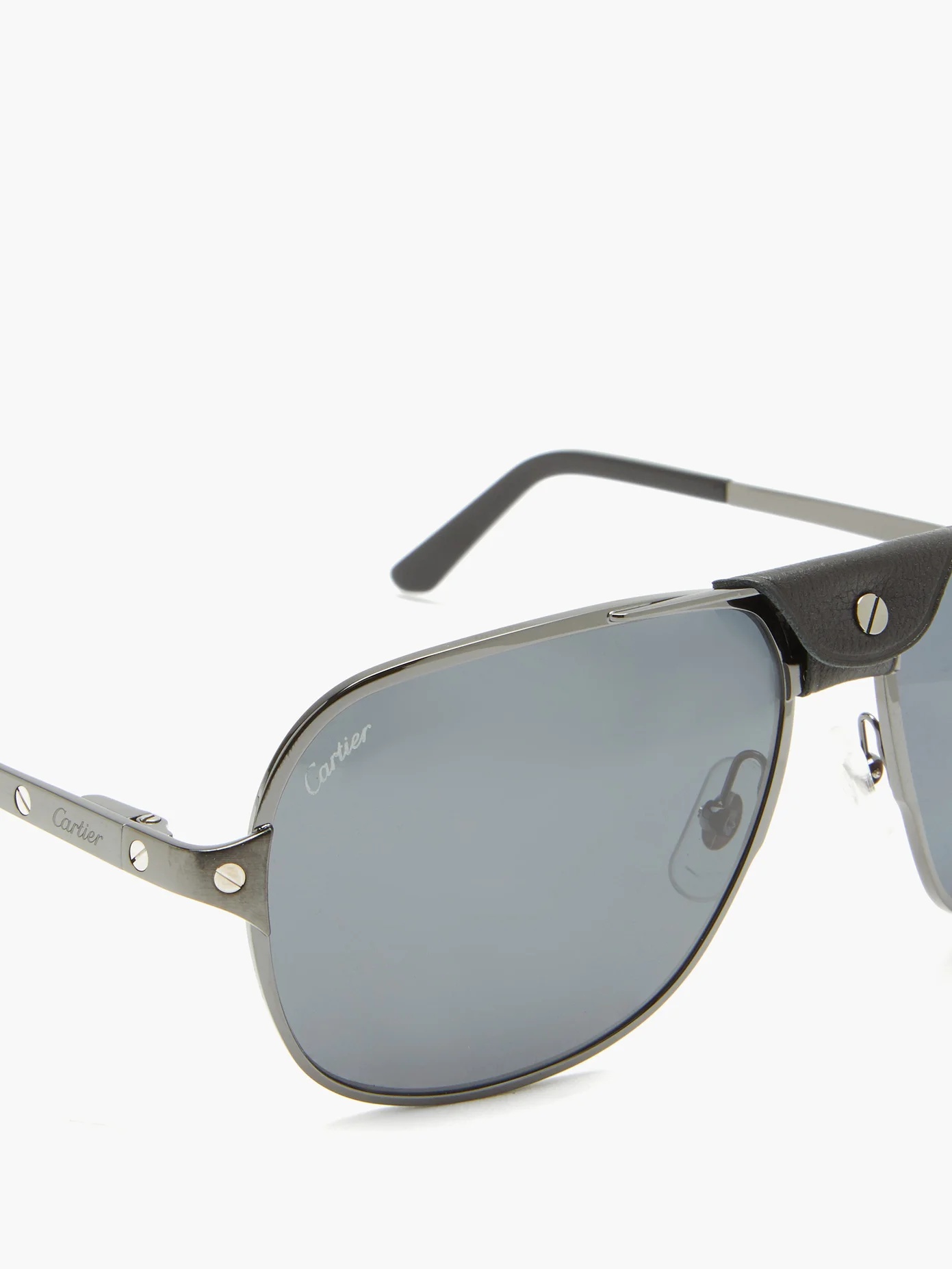 Santos de Cartier aviator metal sunglasses - 2