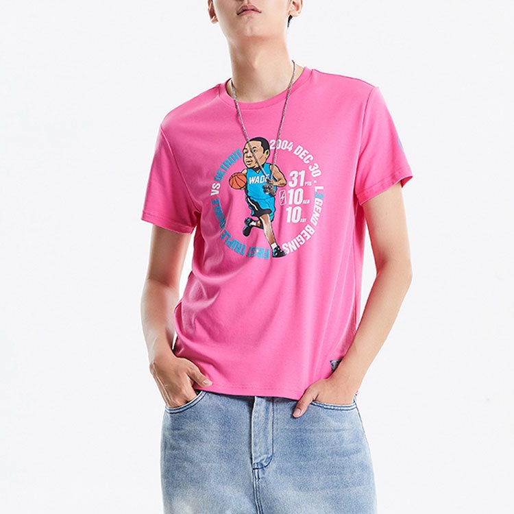 Li-Ning Way Of Wade Cartoon Graphic T-shirt 'Pink' AHSQ475-5 - 3