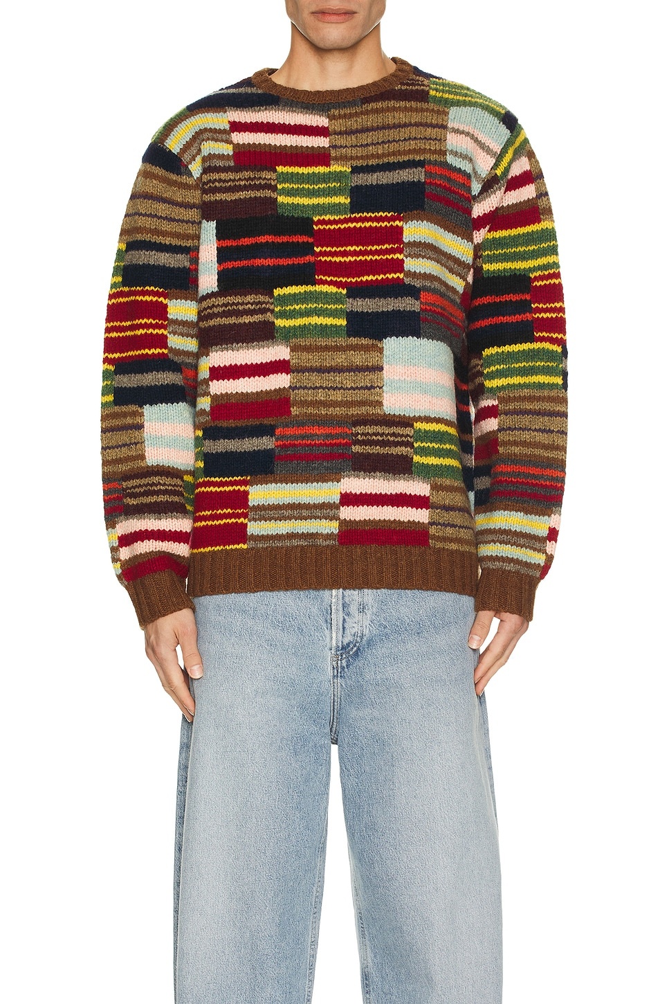 Crew Hand Knit Patchwork Sweater - 3