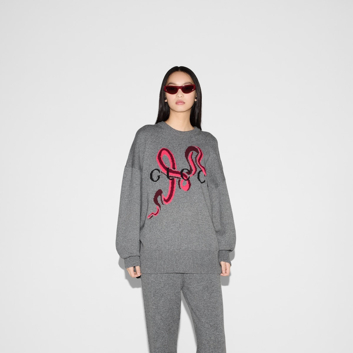Wool cashmere sweater with intarsia - 3