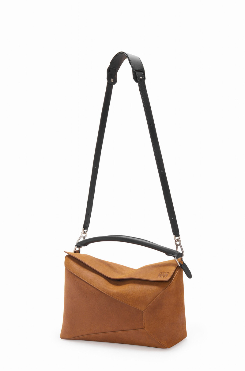Large Puzzle bag in pressed suede 5