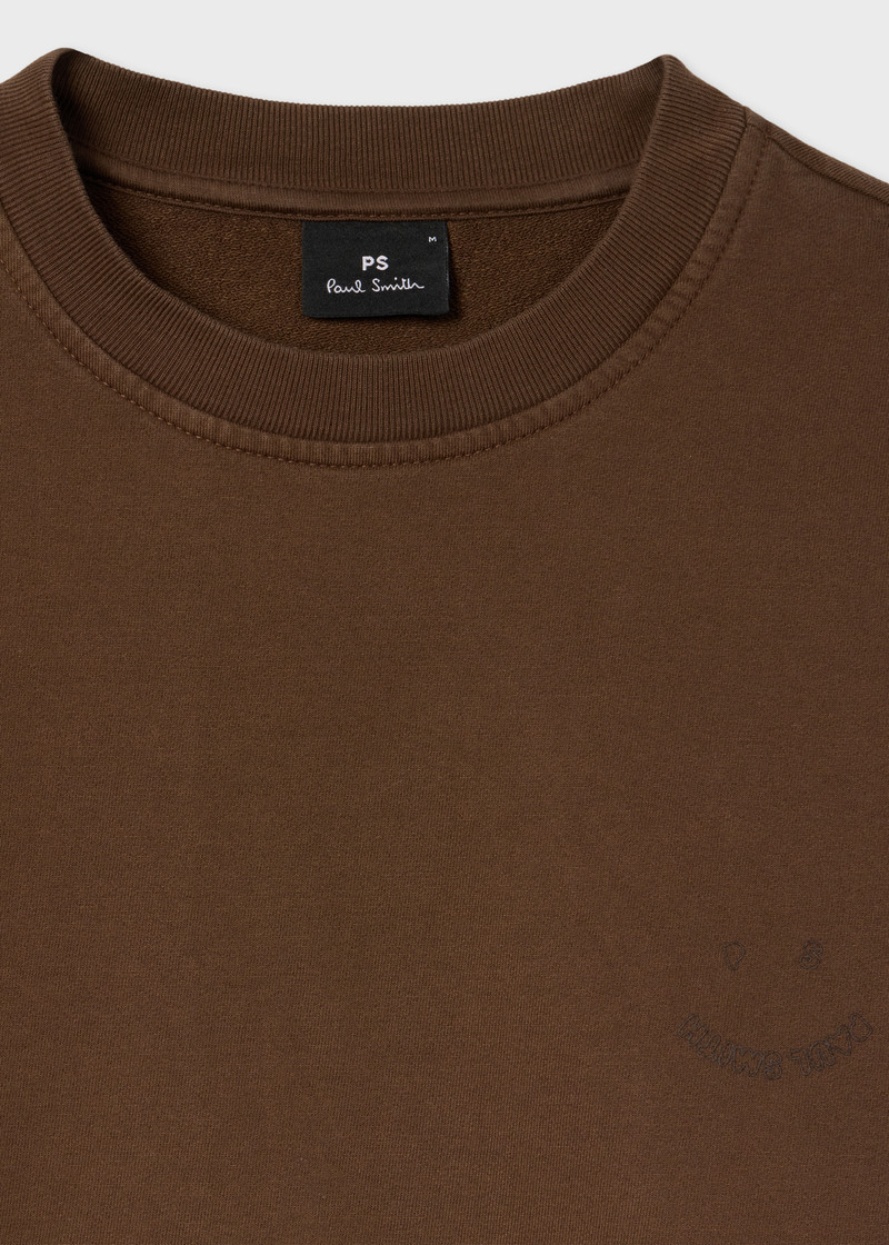 Brown 'Happy' Cotton Sweatshirt 3