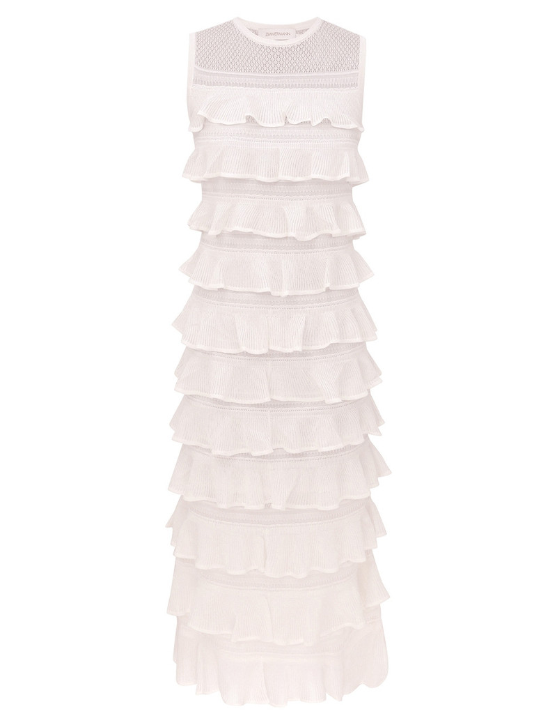 LUNA LACE FRILL MIDI DRESS 1