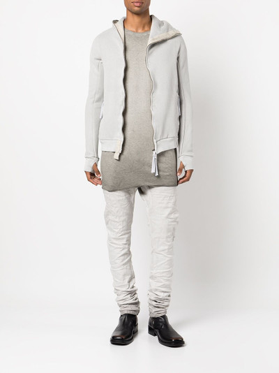 Boris Bidjan Saberi zip-up cotton hoodie outlook