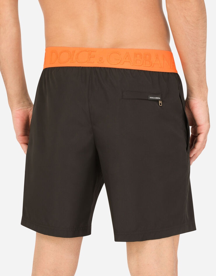 Mid-length swim trunks with patch - 5