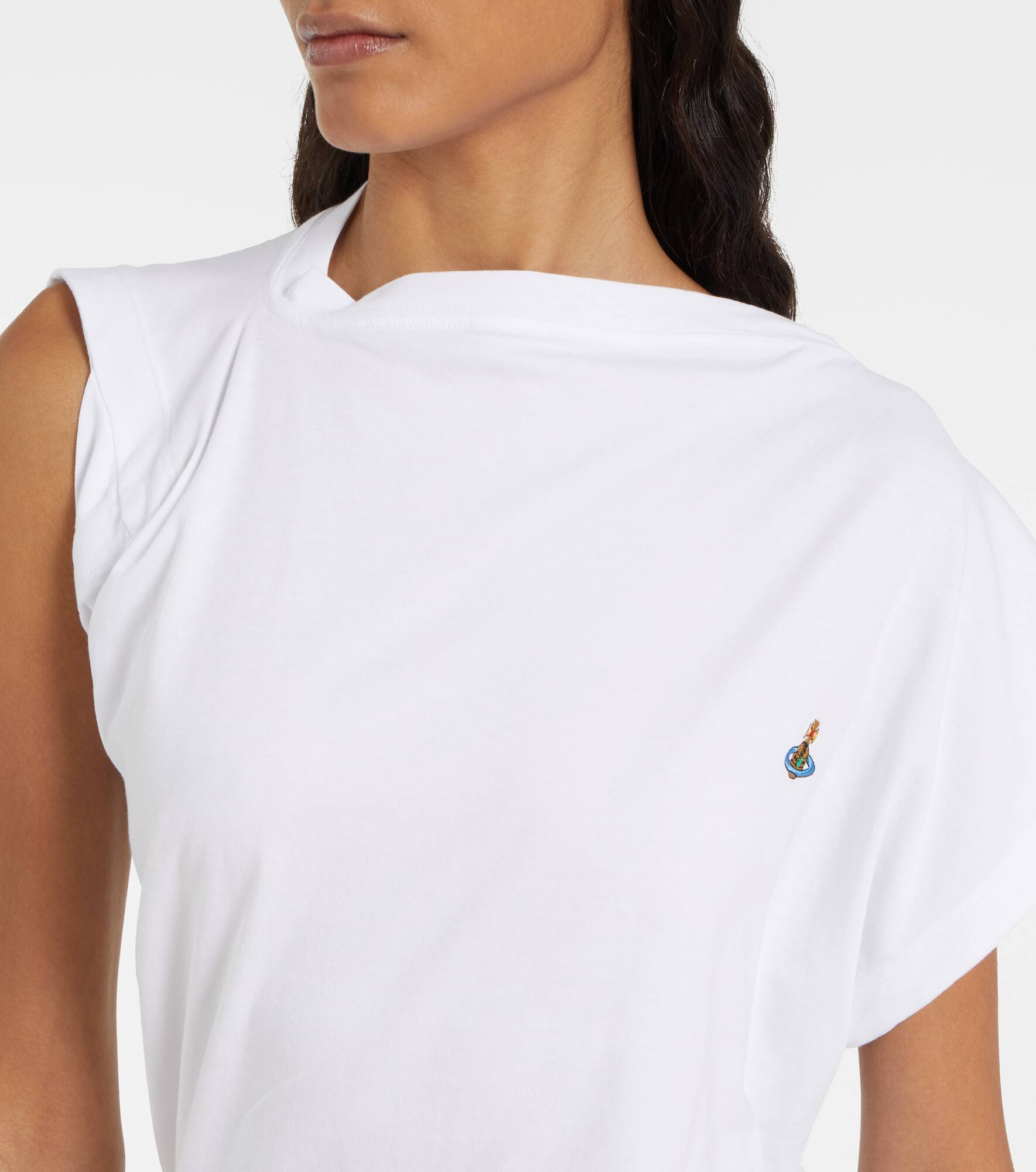 Hebo asymmetric cotton jersey T-shirt - 4