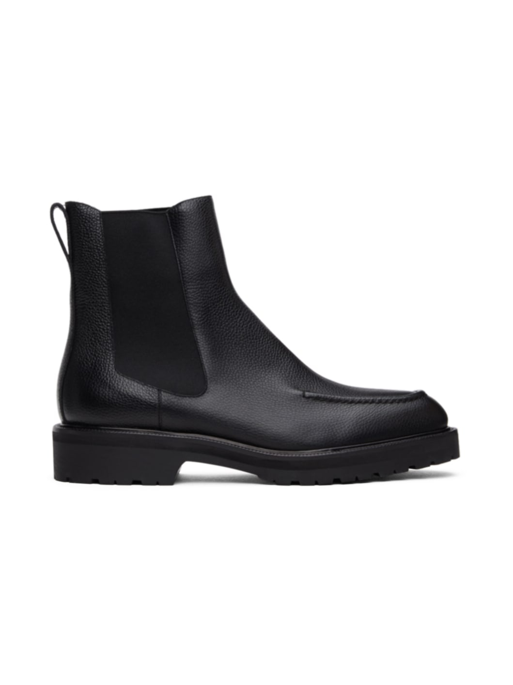 Black Pebble Grain Chelsea Boots - 1
