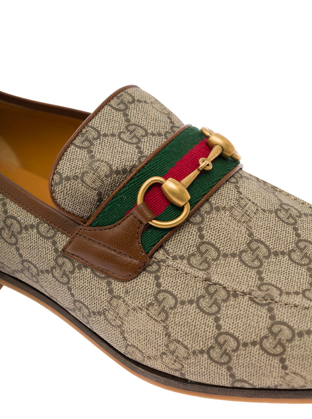 Gucci Men 'Paride' Beige Loafers With Horsebit And Web Detail In Gg Supreme Canvas Man - 4