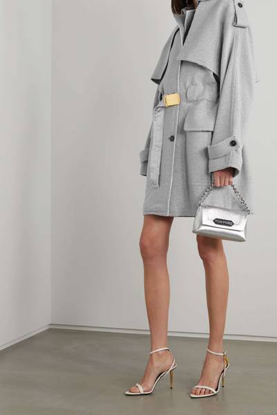 TOM FORD Belted frayed cotton-jersey trench coat outlook