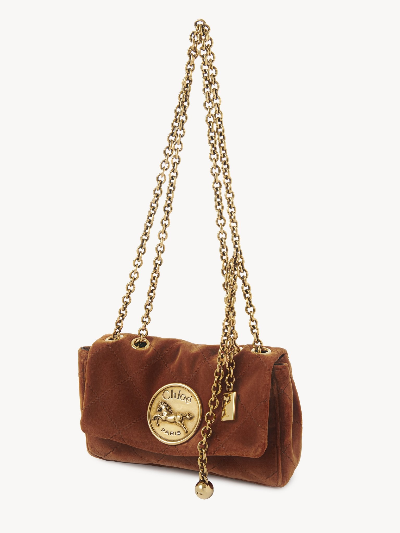 SMALL CHLOÉ HERITAGE SHOULDER BAG IN VELVET - 3