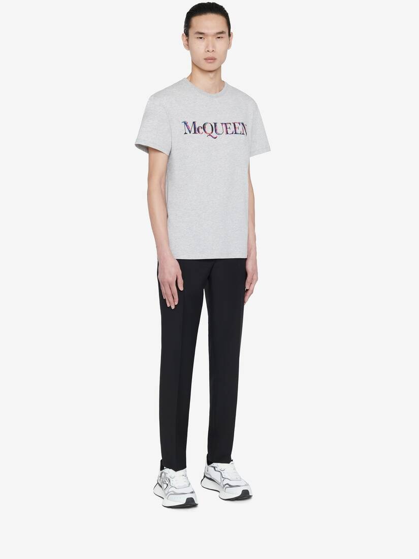Men's Logo T-shirt in Pale Grey - 3