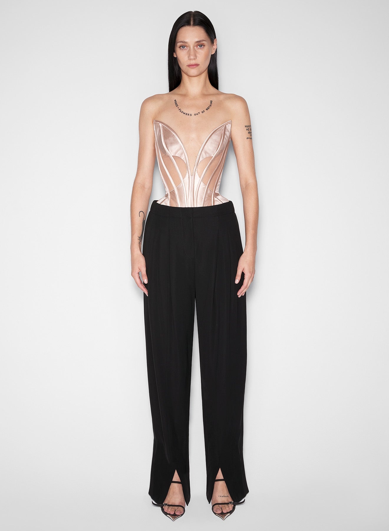 nude corseted bodysuit bustier - 2