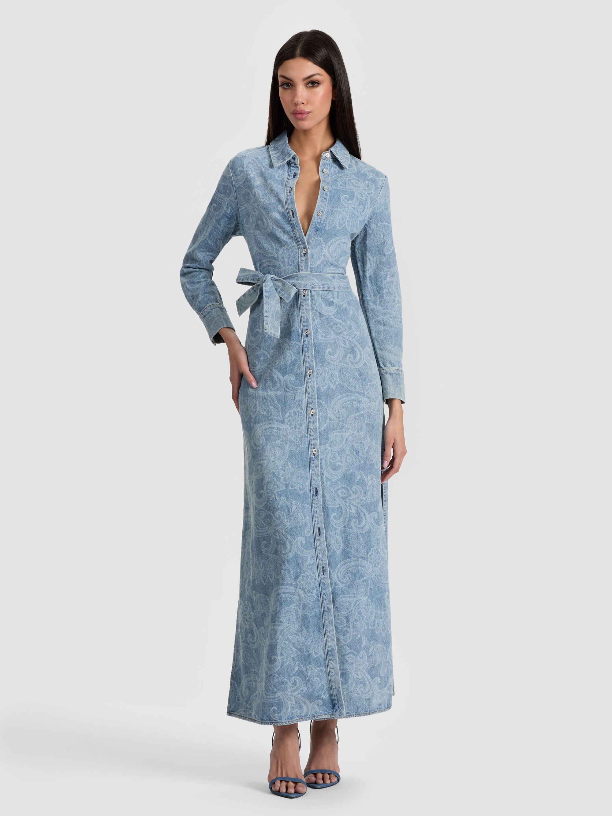 CHASSIDY DENIM SHIRT DRESS - 5
