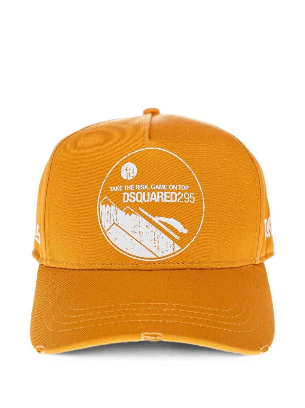 logo-print distressed baseball cap - 1