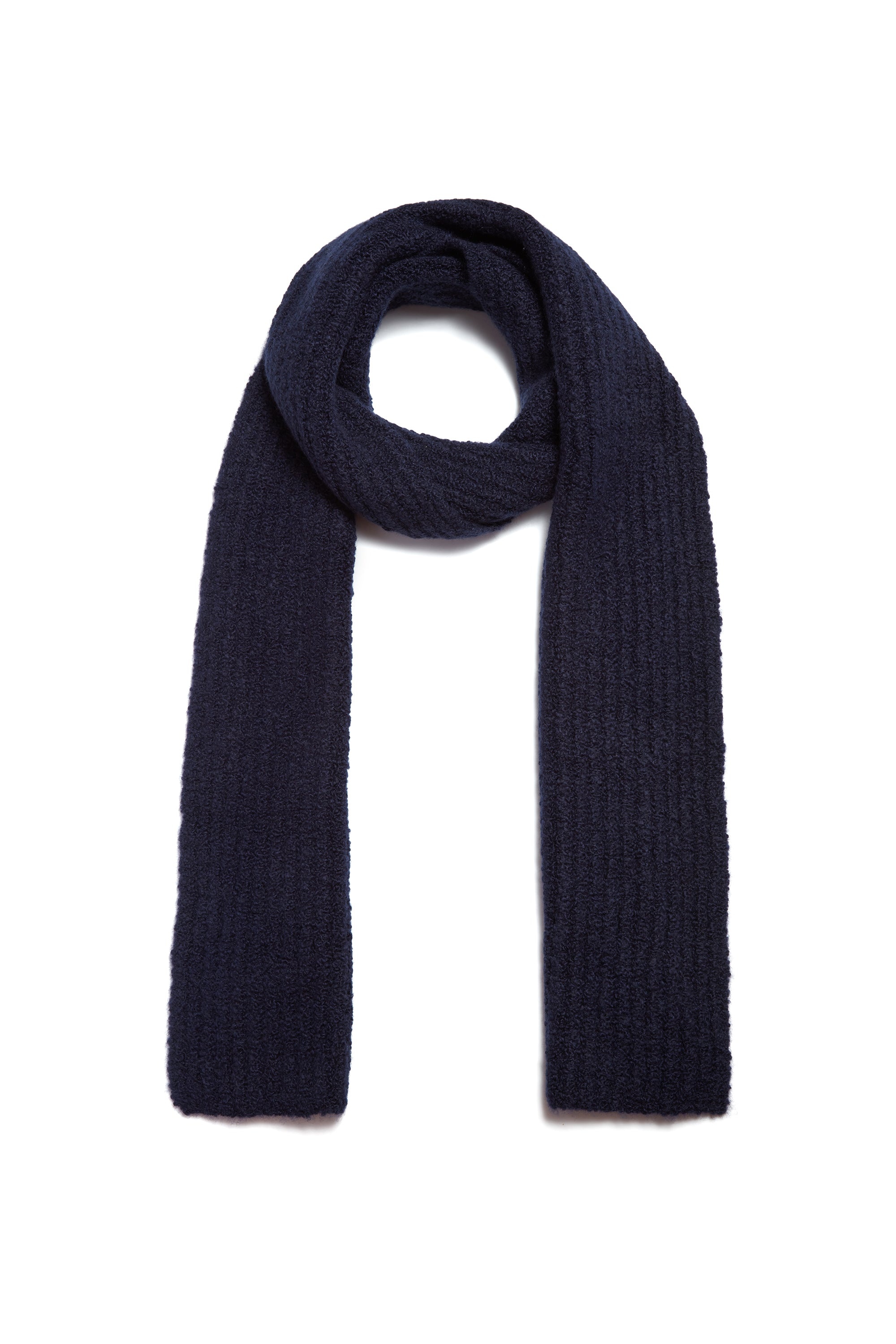 Ruben Scarf in Dark Navy Cashmere Boucle - 2