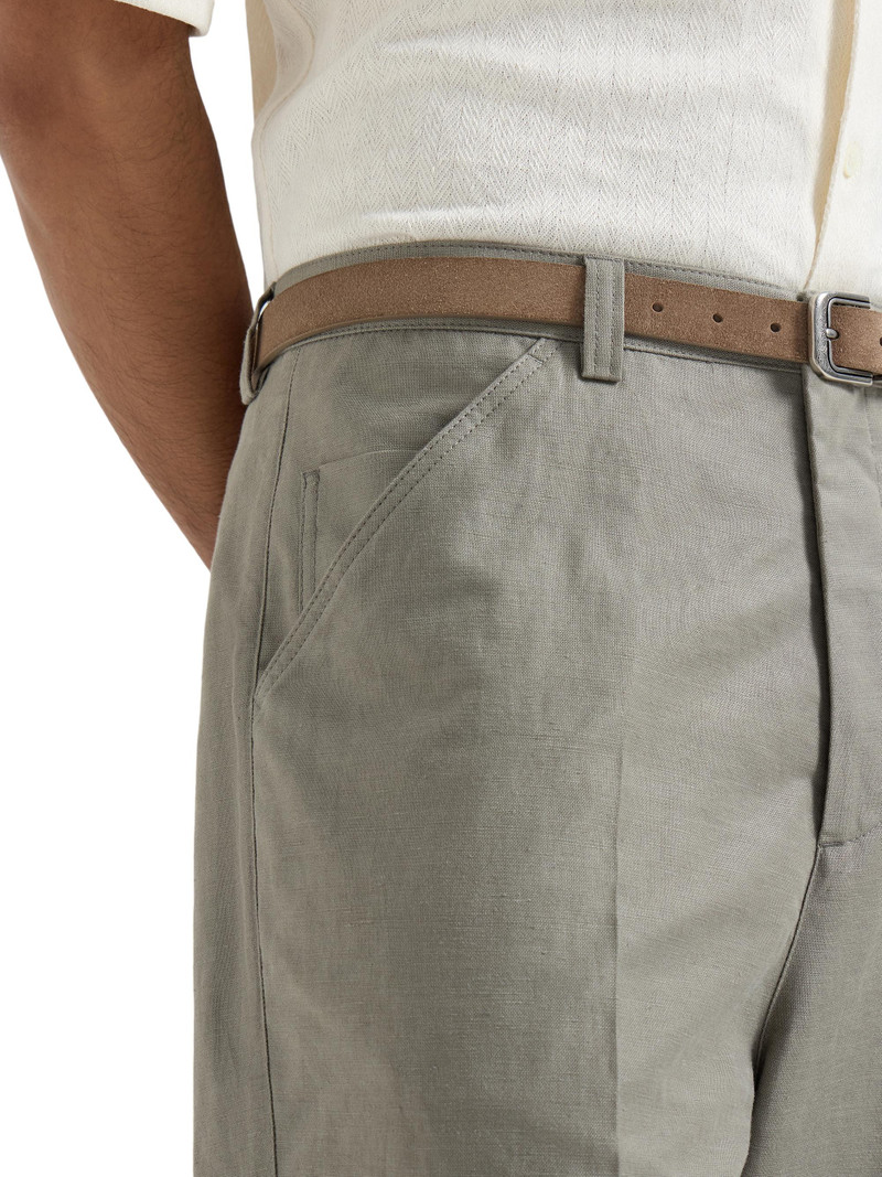 Men's Cotton and Linen Panama Trousers - Khaki 4
