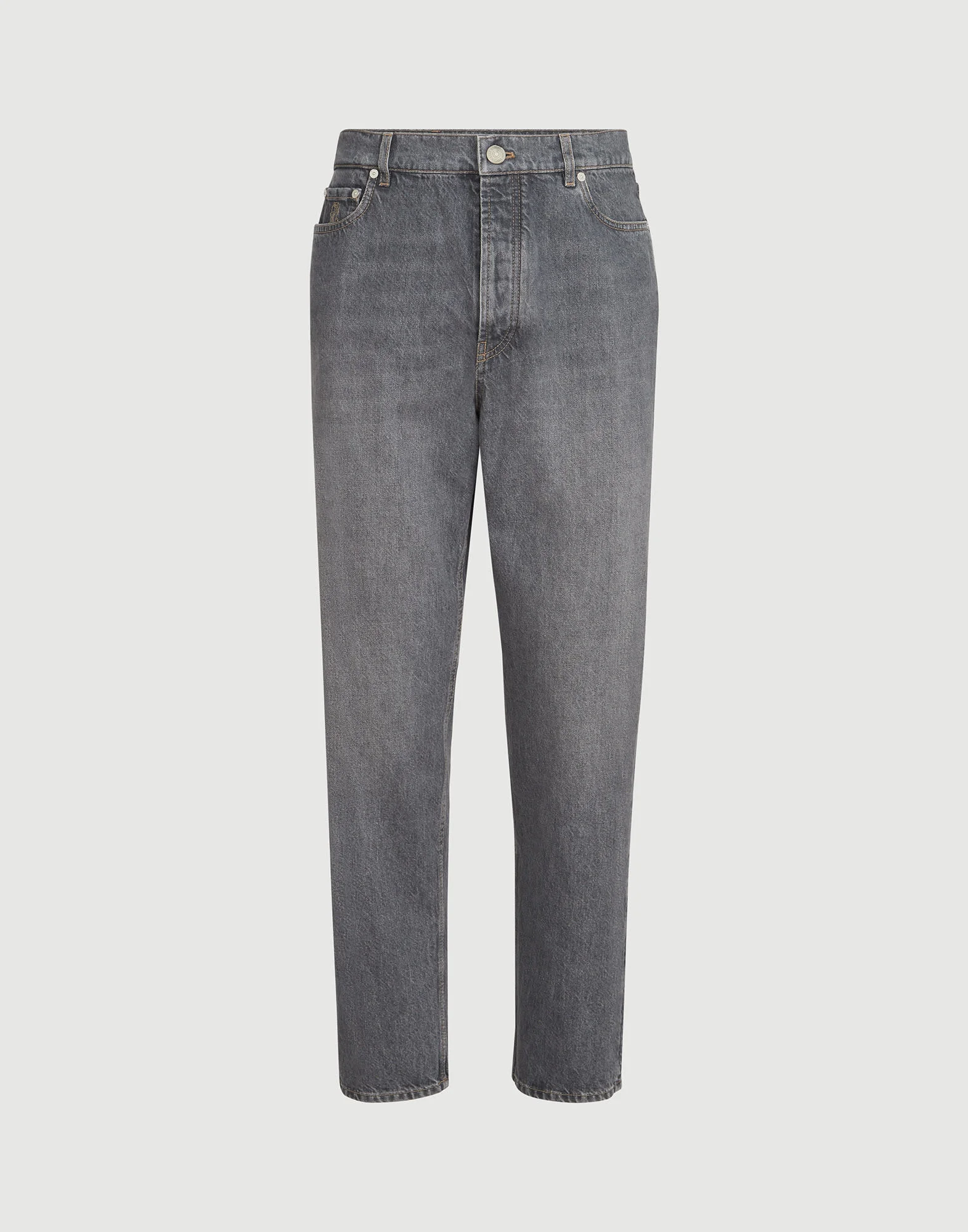 Greyscale denim iconic fit five-pocket trousers - 1