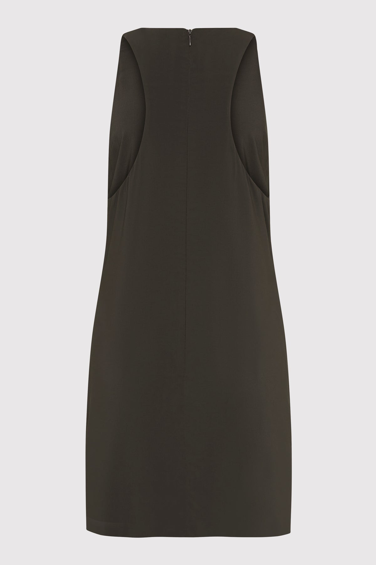 Cut Away Shift Dress - Black Olive - 8