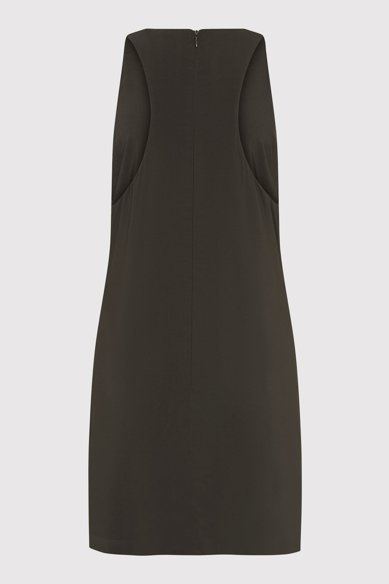 ST. AGNI Cut Away Shift Dress - Black Olive outlook