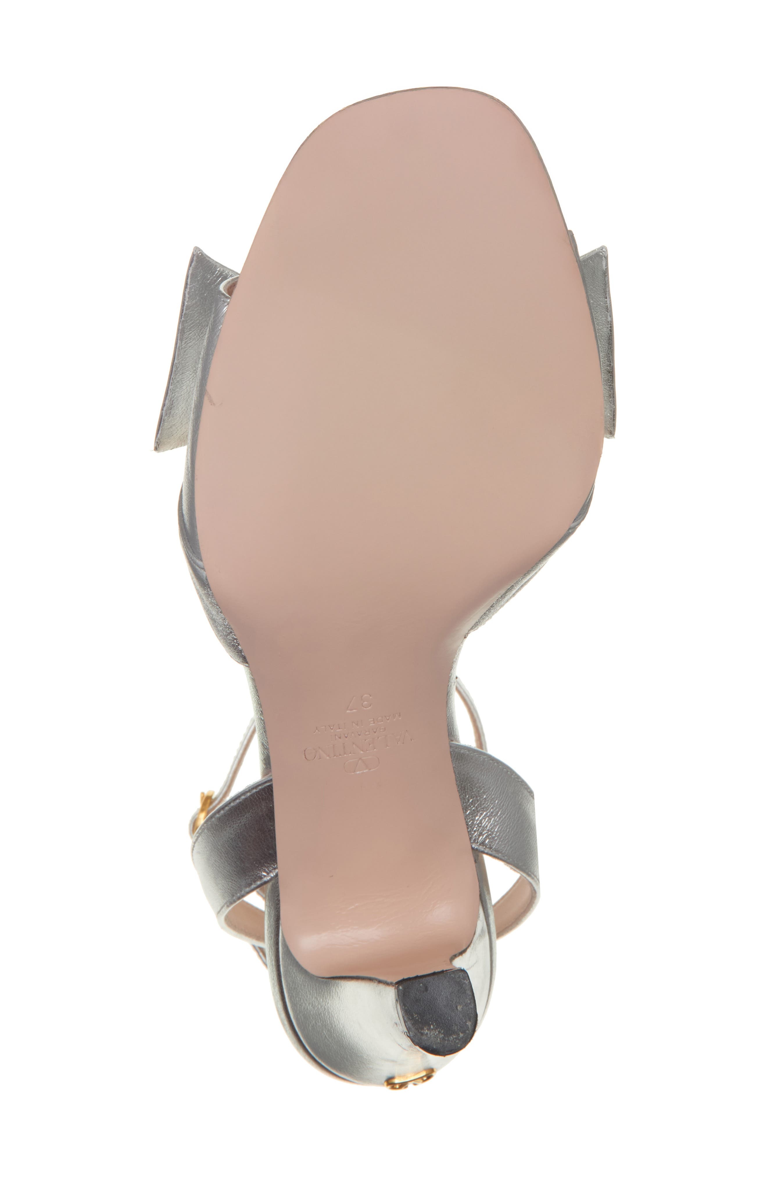 Valentino Garavani Bowow Metallic Ankle Strap Sandal in Silver at Nordstrom - 6