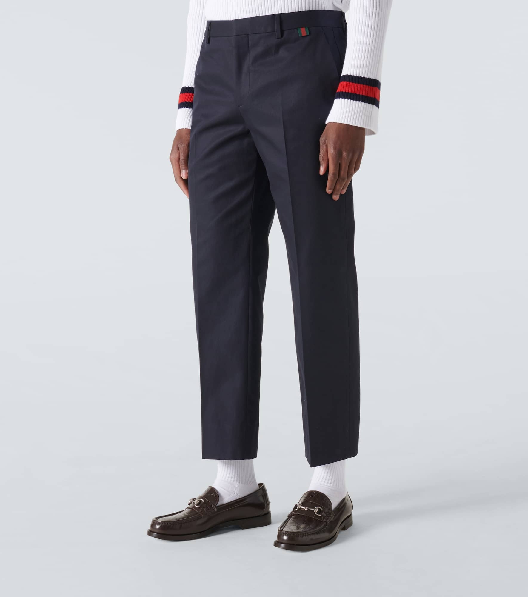 Cotton twill straight pants - 3