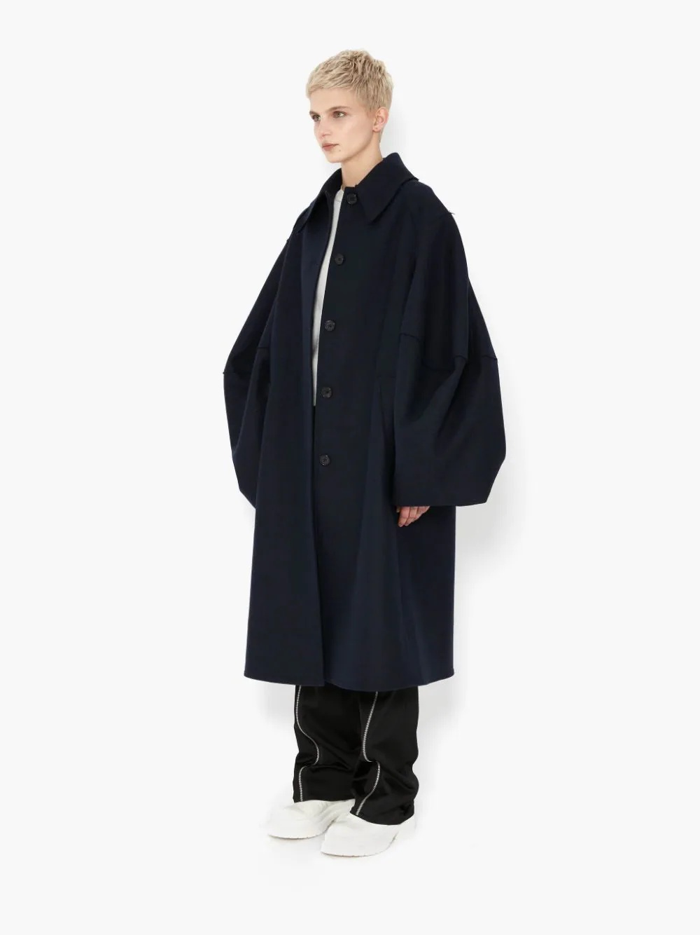 BALLOON SLEEVE WOOL COAT - 3