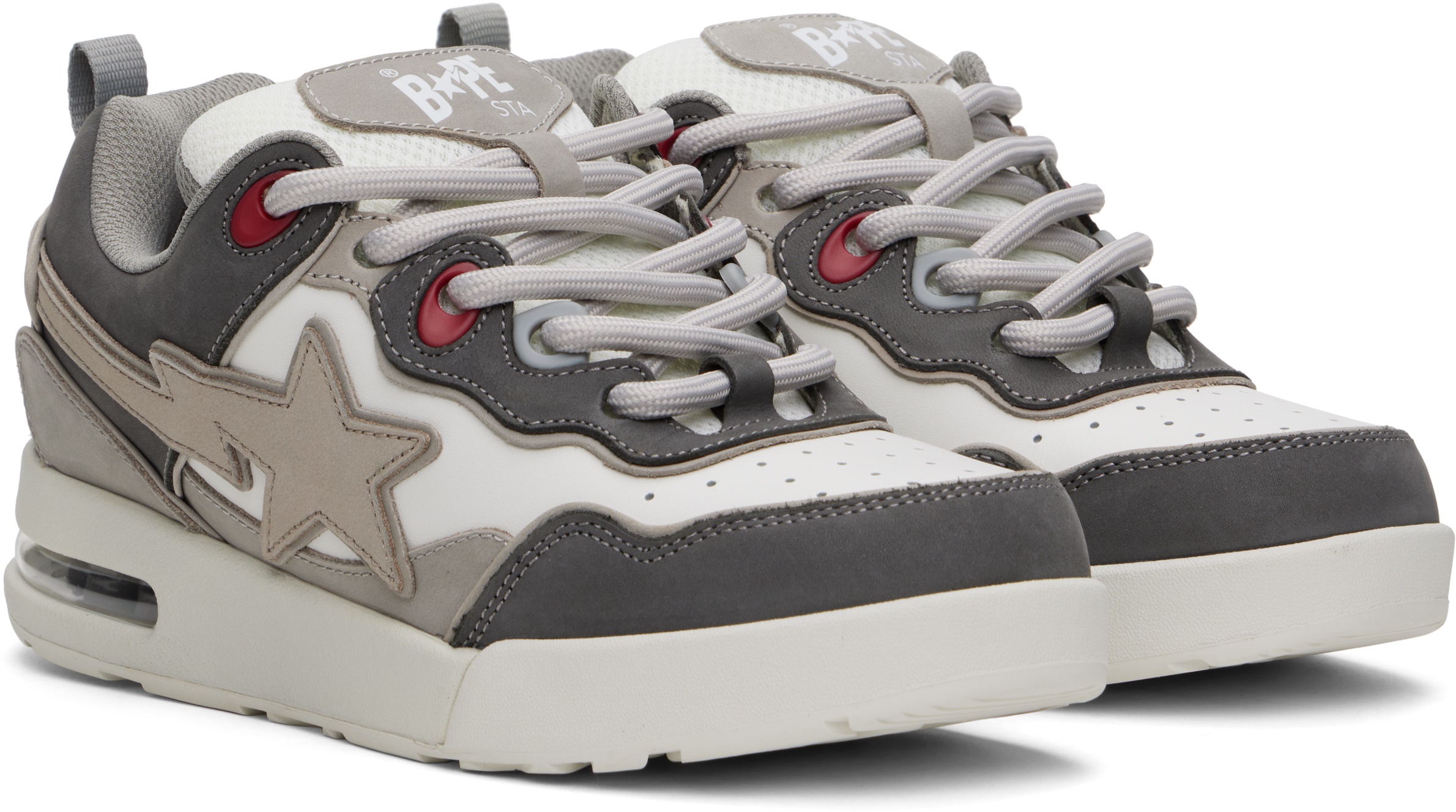 Gray & White FLIP STA Sneakers - 4