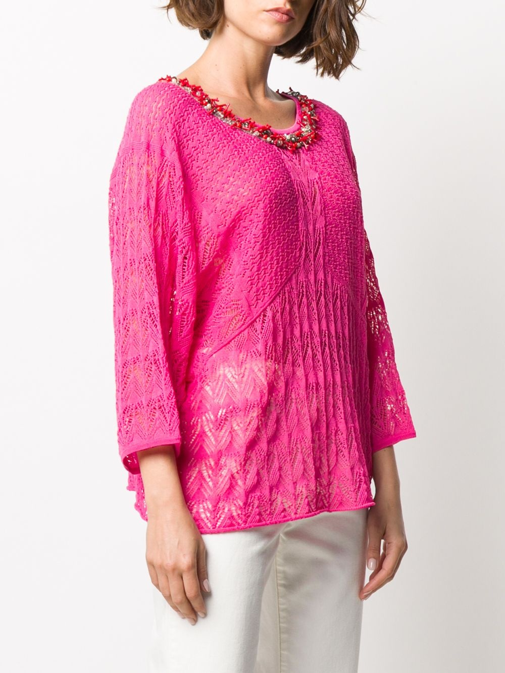 embellished decorative knit blouse - 3