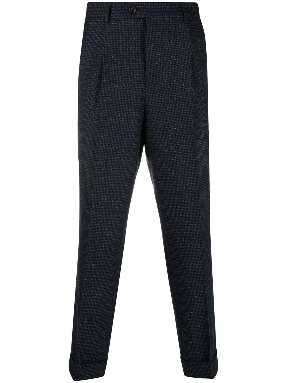 houndstooth virgin wool-blend trousers - 1