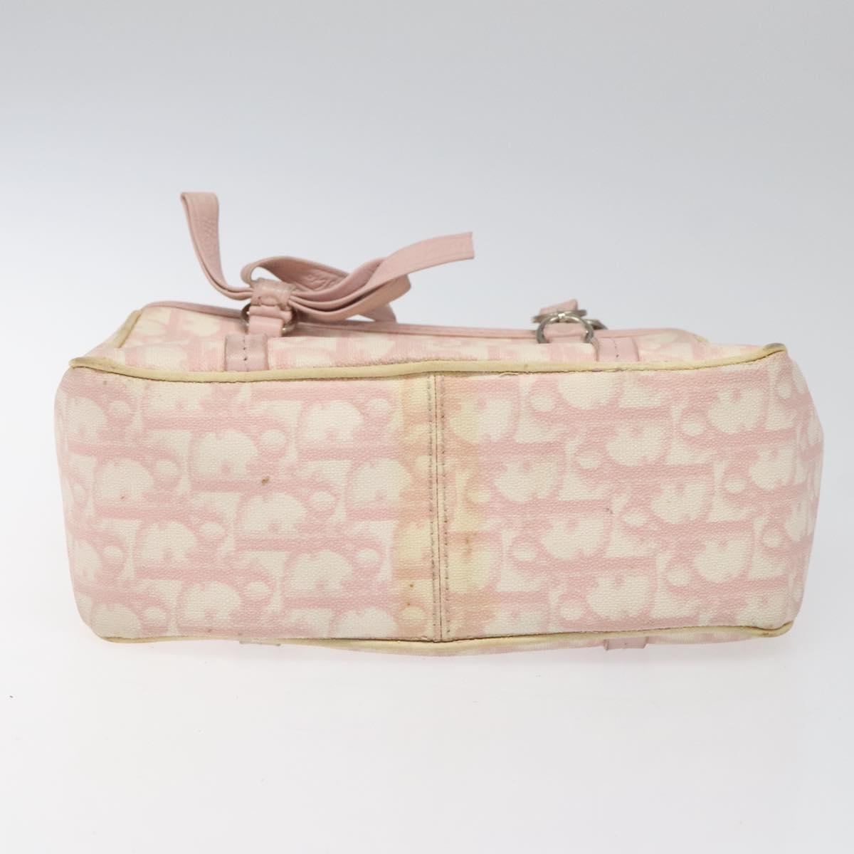 DIOR Trotter Canvas Romantic Hand Bag Pink Silver - 5