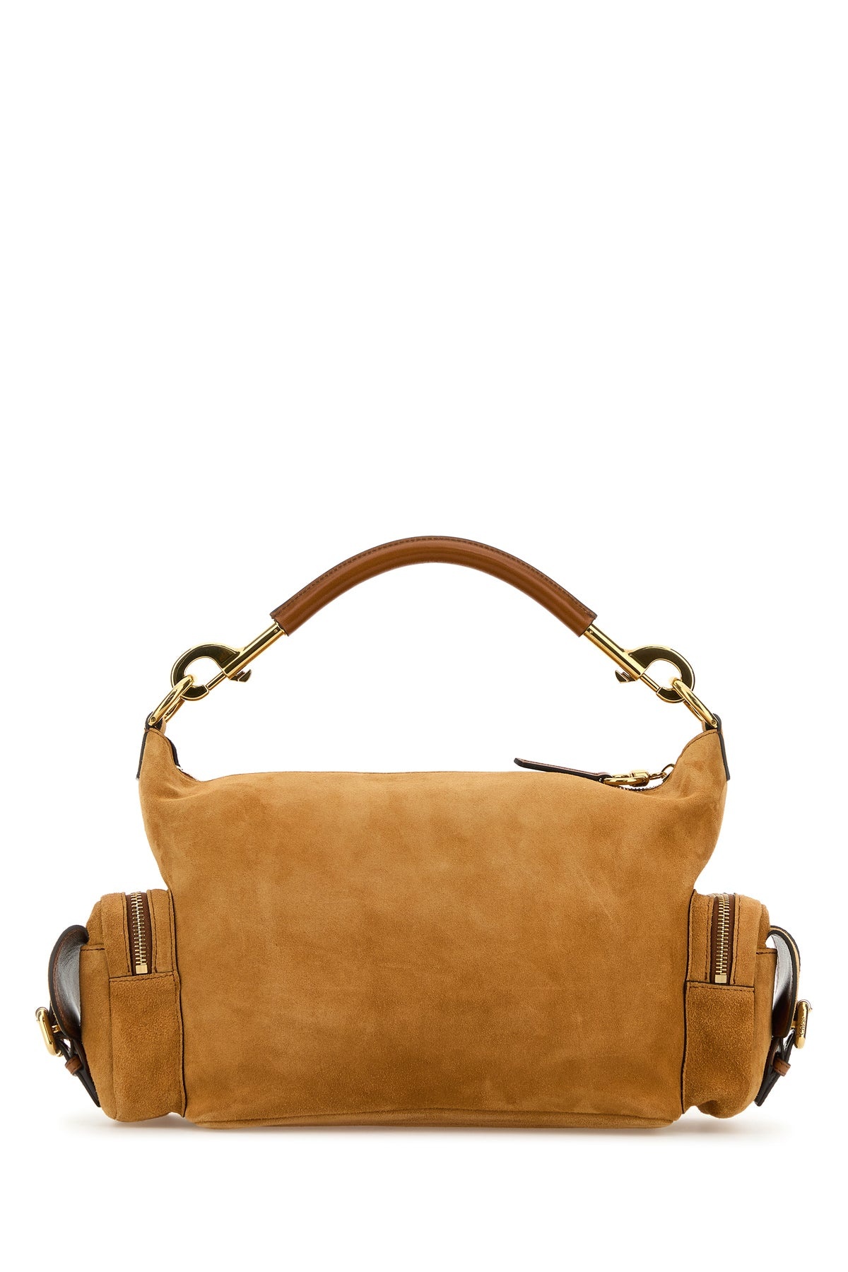 Camel suede medium Camera Bag handbag - 3