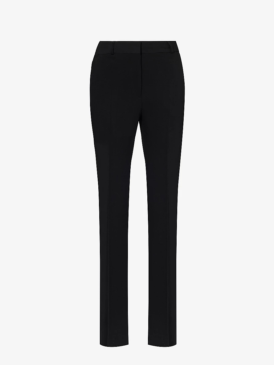 Straight-leg high-rise woven-blend trousers - 1