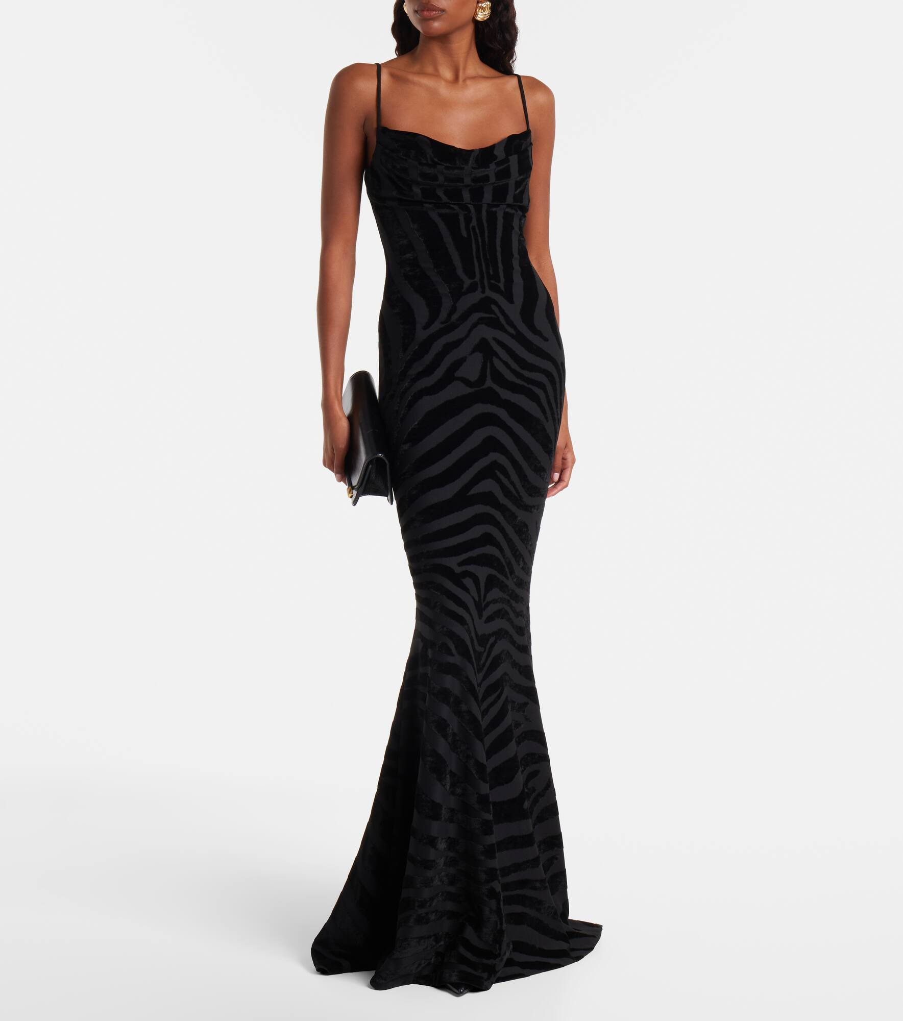 Zebra-print velvet maxi dress - 2