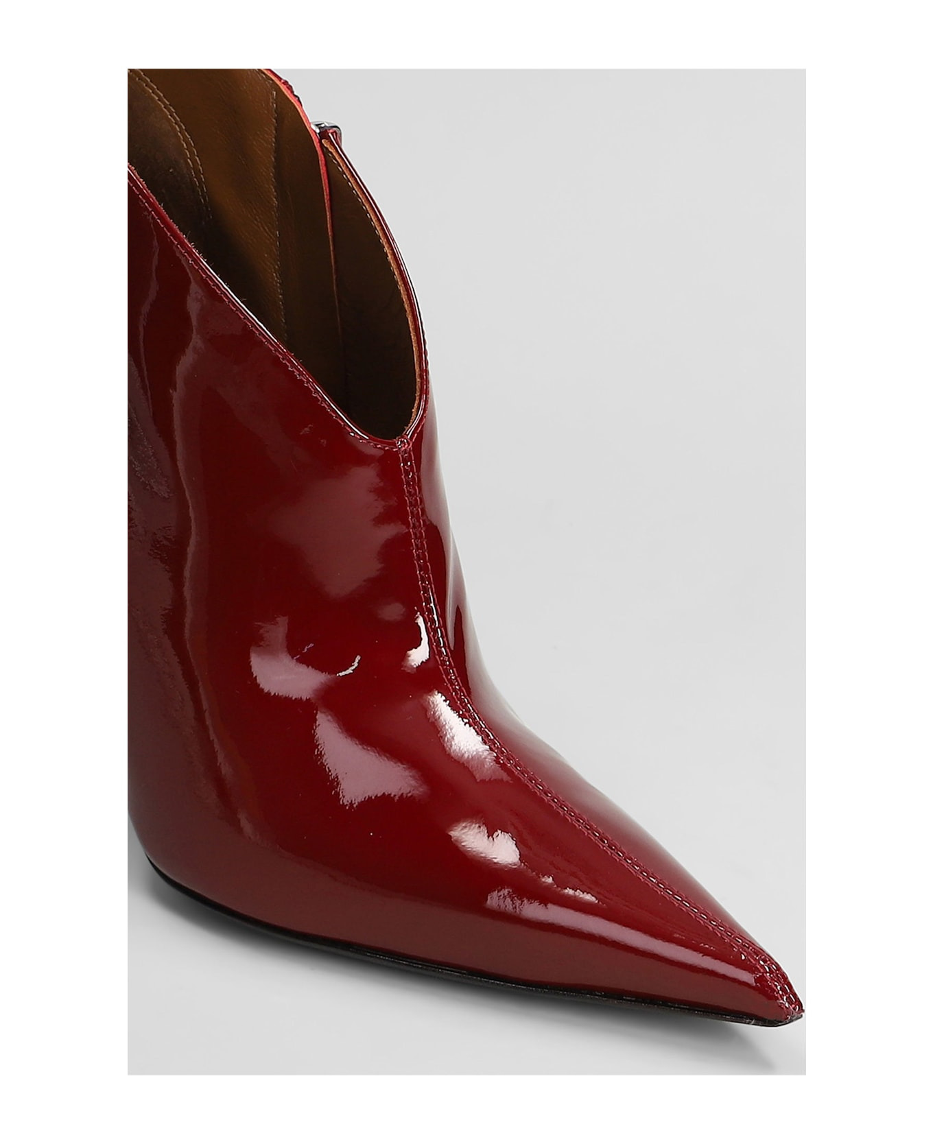 Raquel 105 High Heels Ankle Boots In Bordeaux Patent Leather - 5