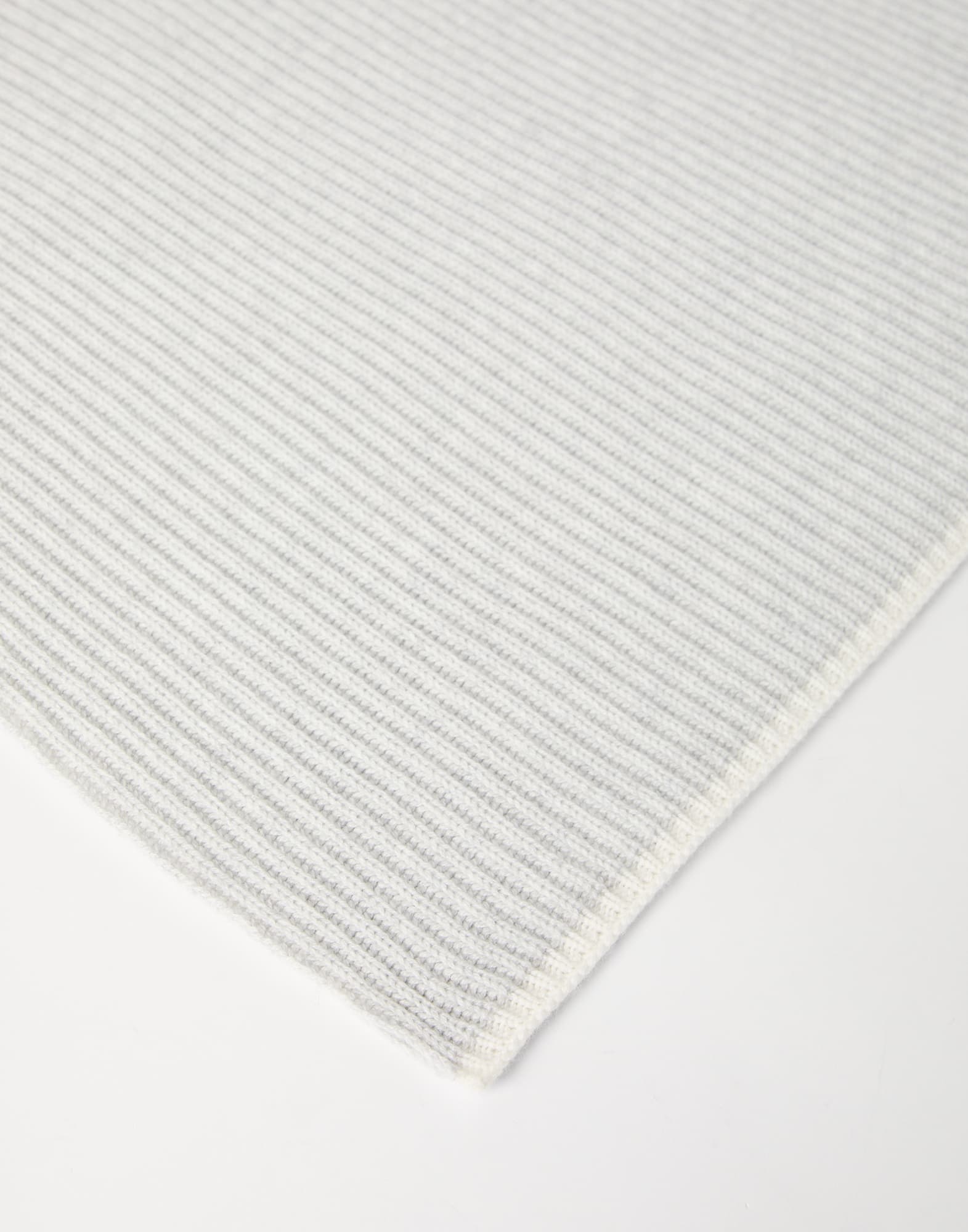 Cashmere English rib knit scarf with monili - 2