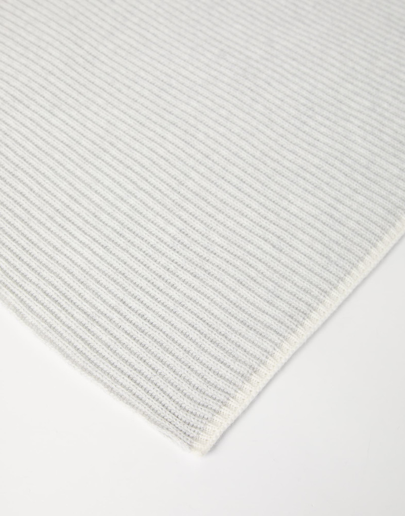 Brunello Cucinelli Cashmere English rib knit scarf with monili outlook