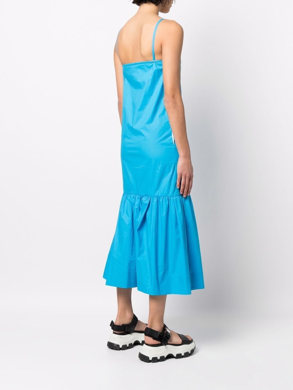 ruffle-hem sleeveless midi dress - 4