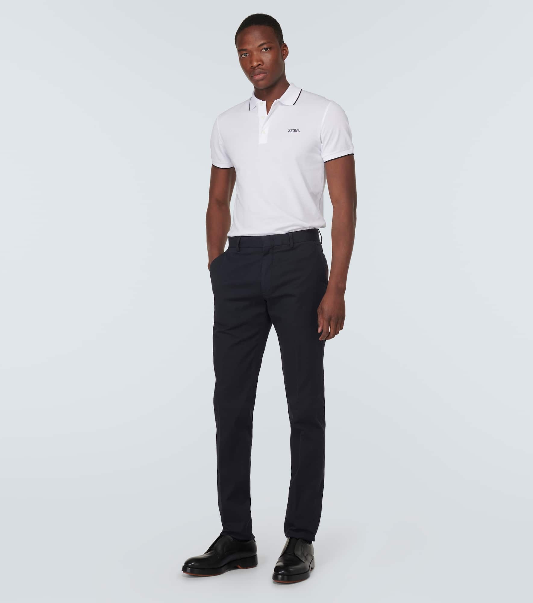 Logo cotton blend polo shirt - 2