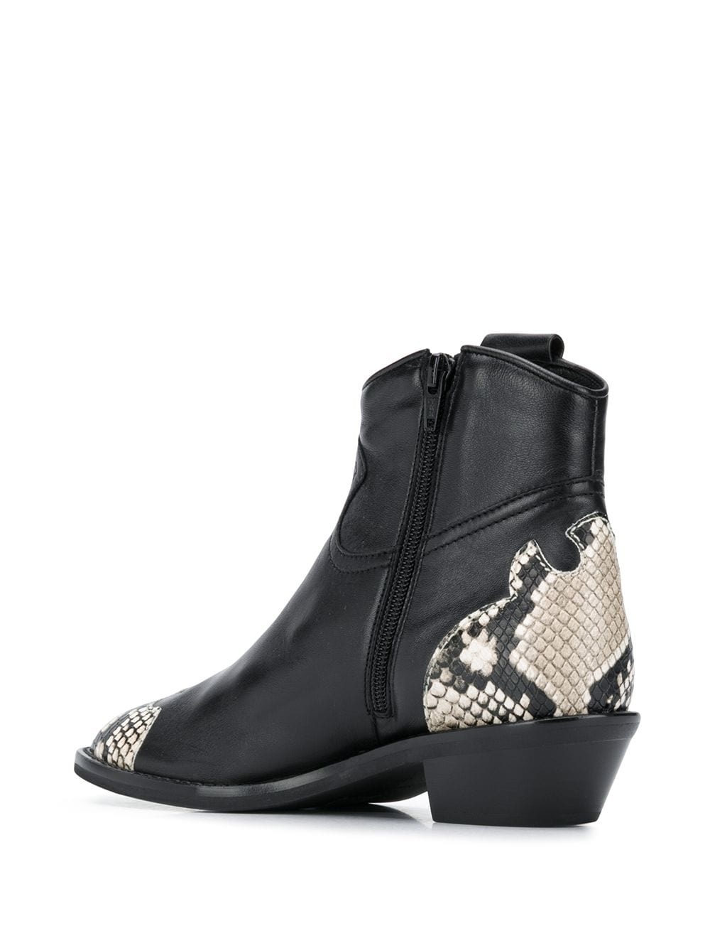 snake effect leather ankle boots - 3