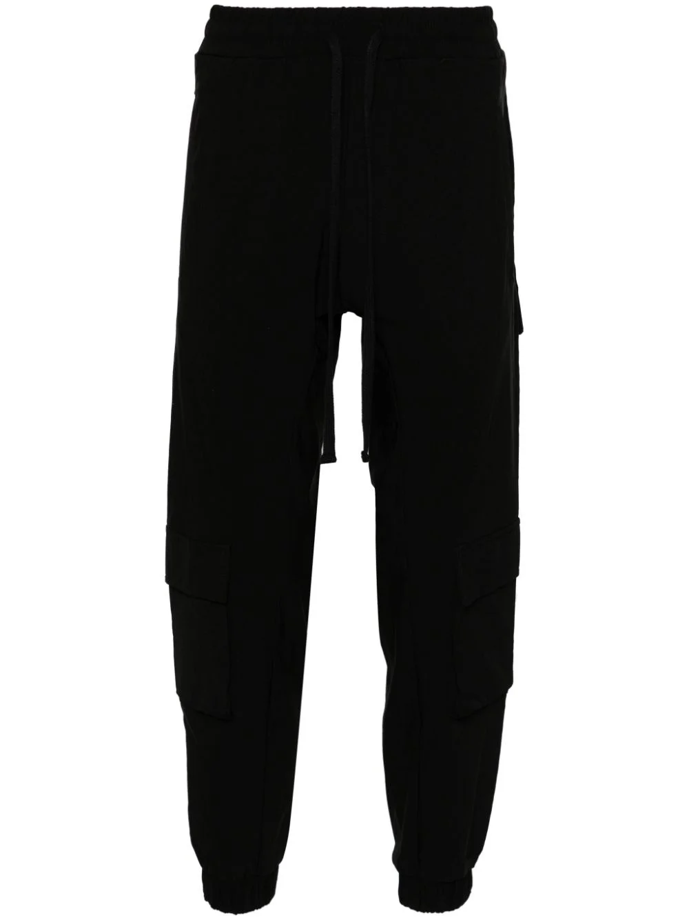 drop-crotch tapered-leg trousers - 1