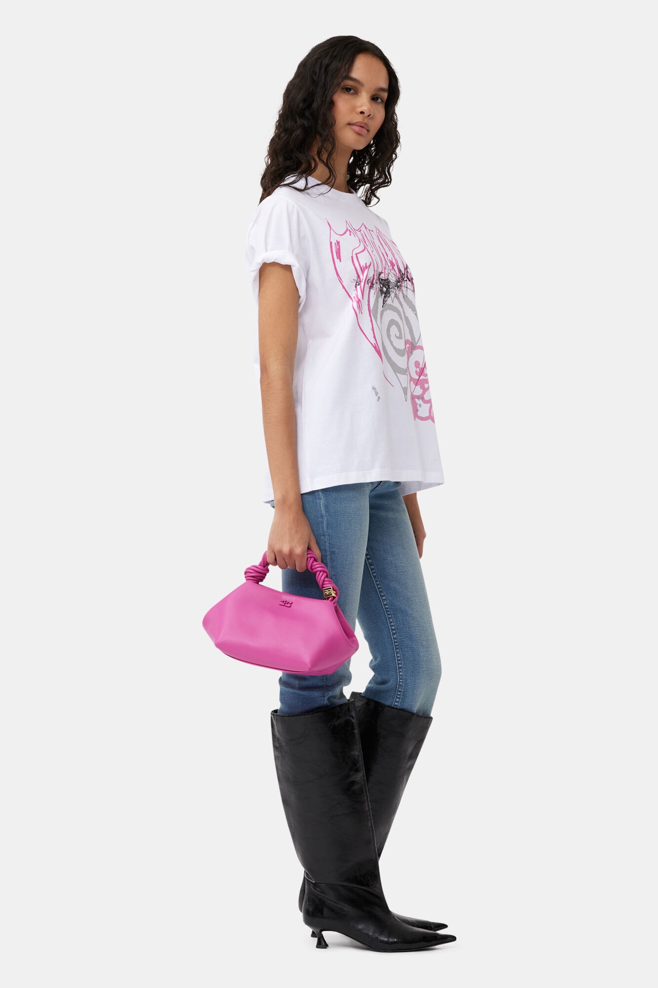 PINK SMALL GANNI BOU BAG - 5