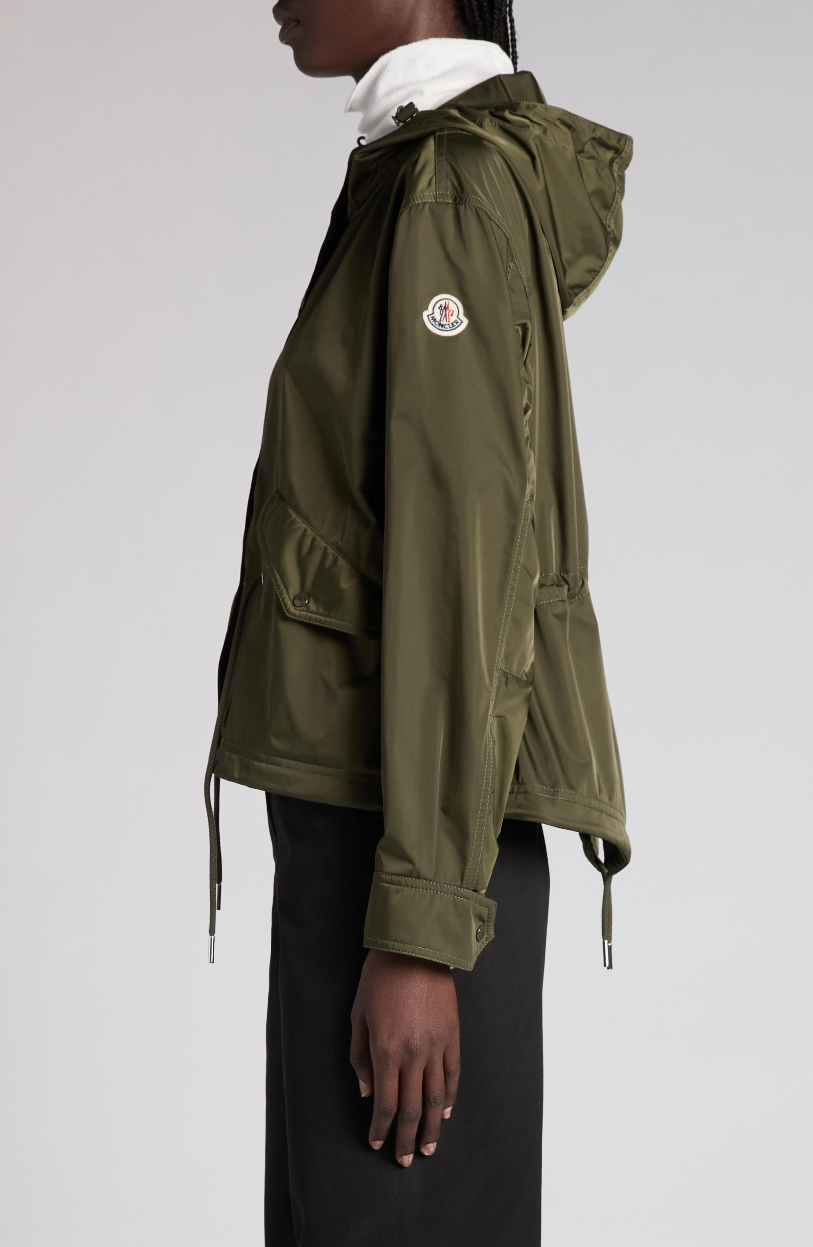 Moncler Noizay Short Parka in Amber Toned Olive at Nordstrom - 3