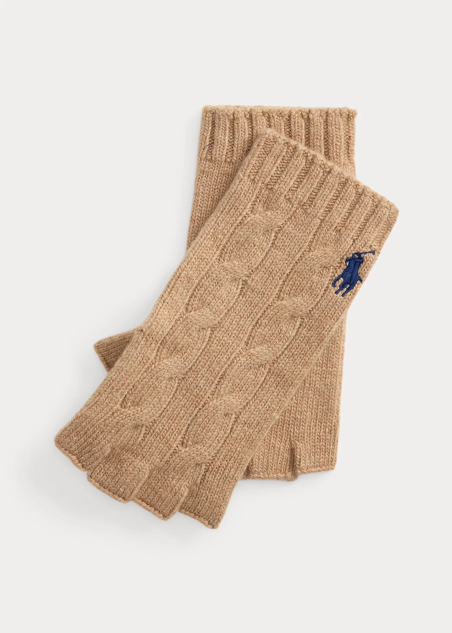 Cable Wool-Cashmere Fingerless Gloves - 1