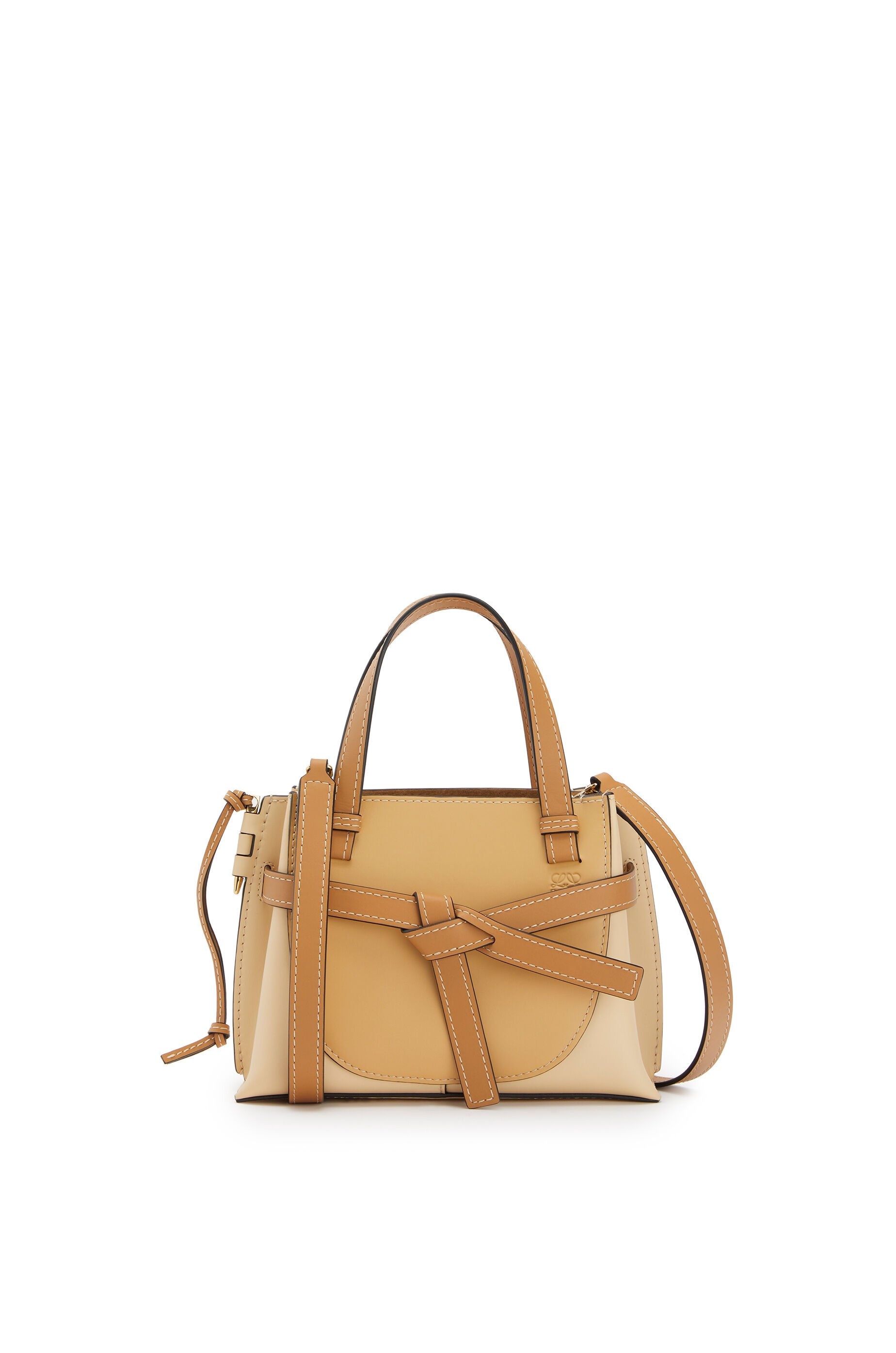 Mini Gate Top Handle bag in natural calfskin - 1