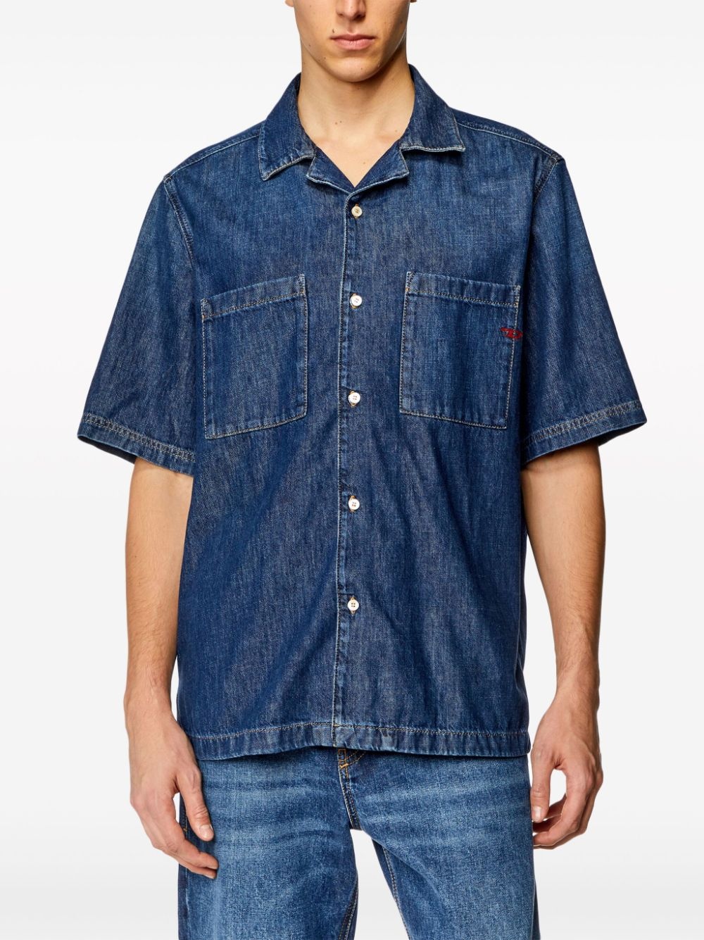 D-Paroshort cotton denim shirt - 4